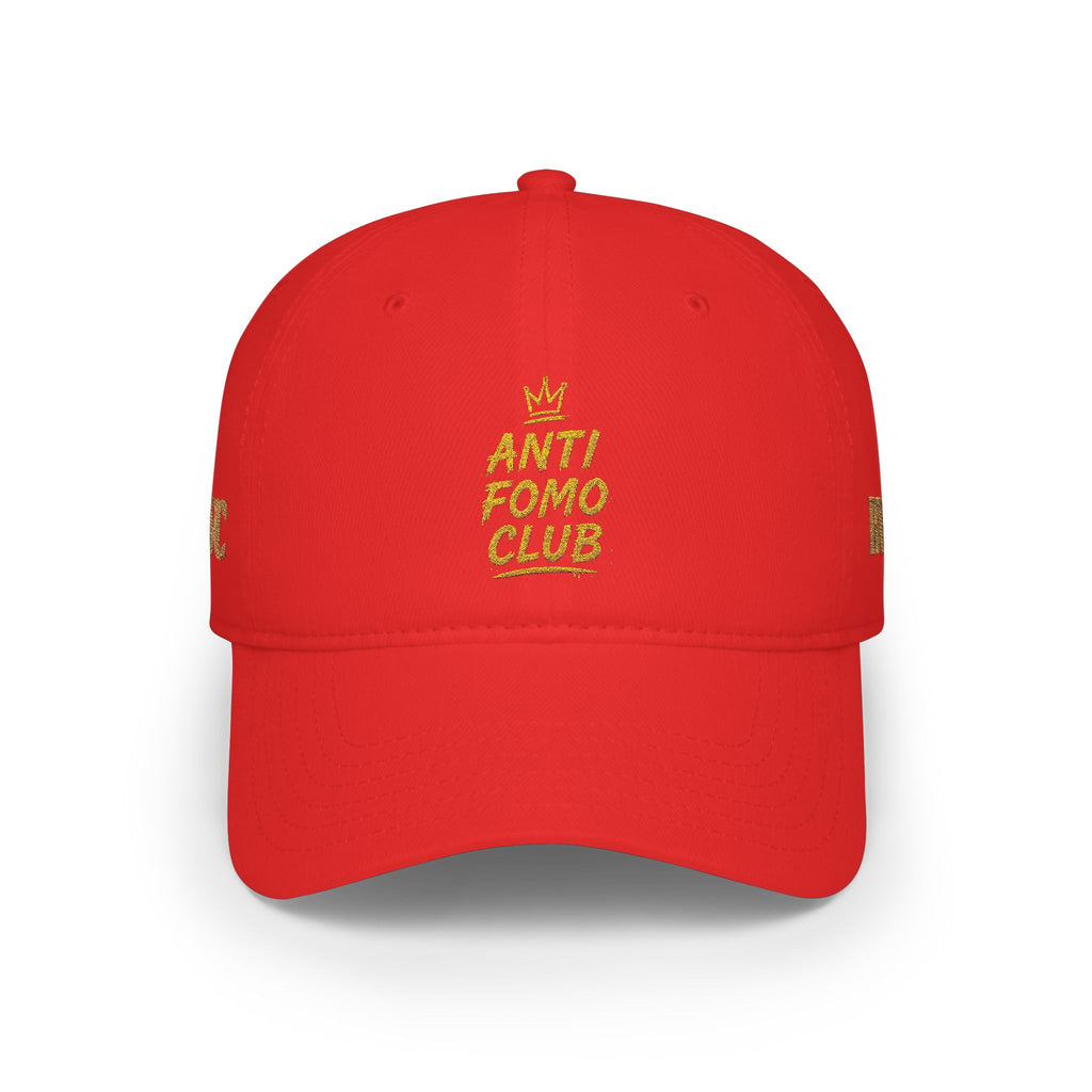 Anti FOMO Club Cap — Low Profile Baseball Hat with Crown Embroidery