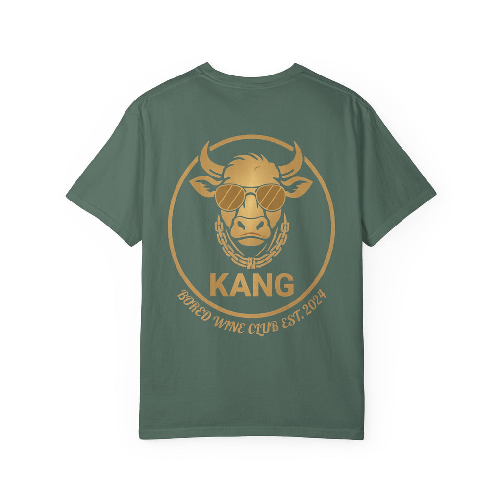 Cow Graphic T-Shirt — 'KANG' Wine Club Logo & Halo Cow Art