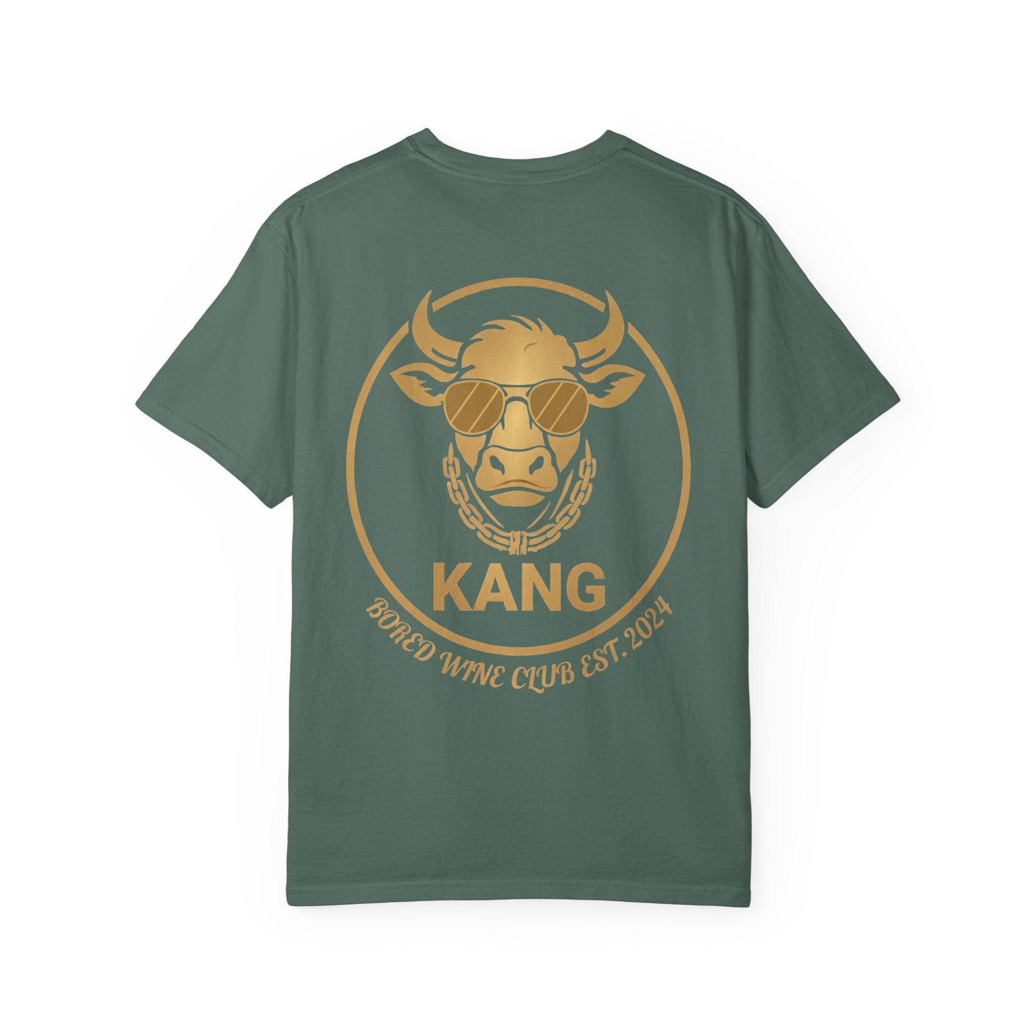 Cow Graphic T-Shirt — 'KANG' Wine Club Logo & Halo Cow Art