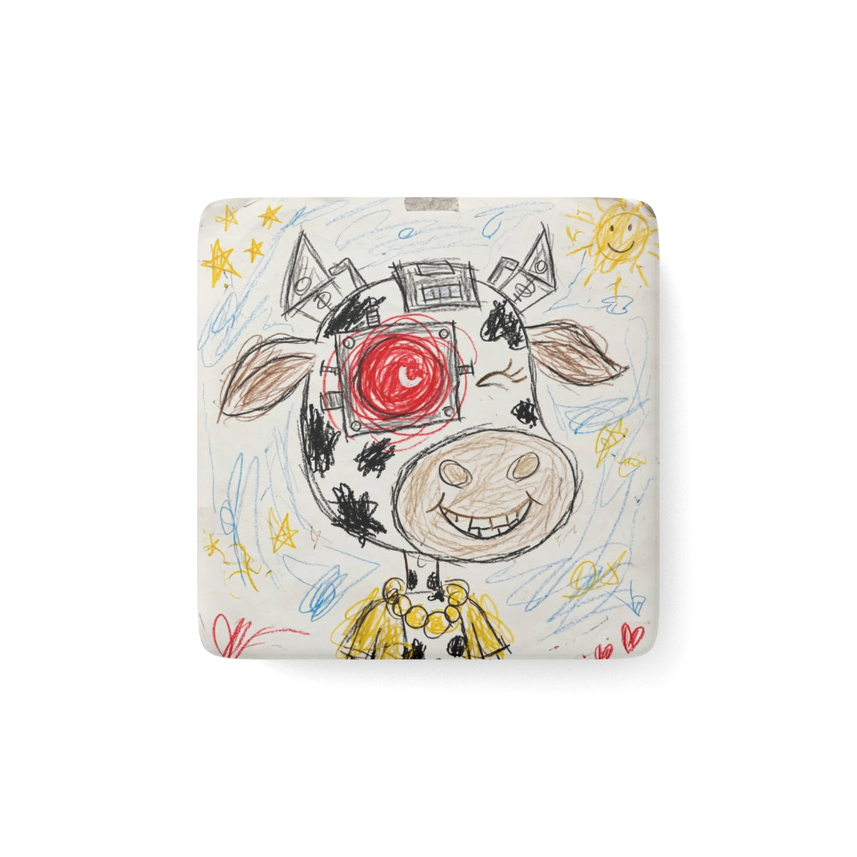 Crypto Cow Porcelain Magnet, Square