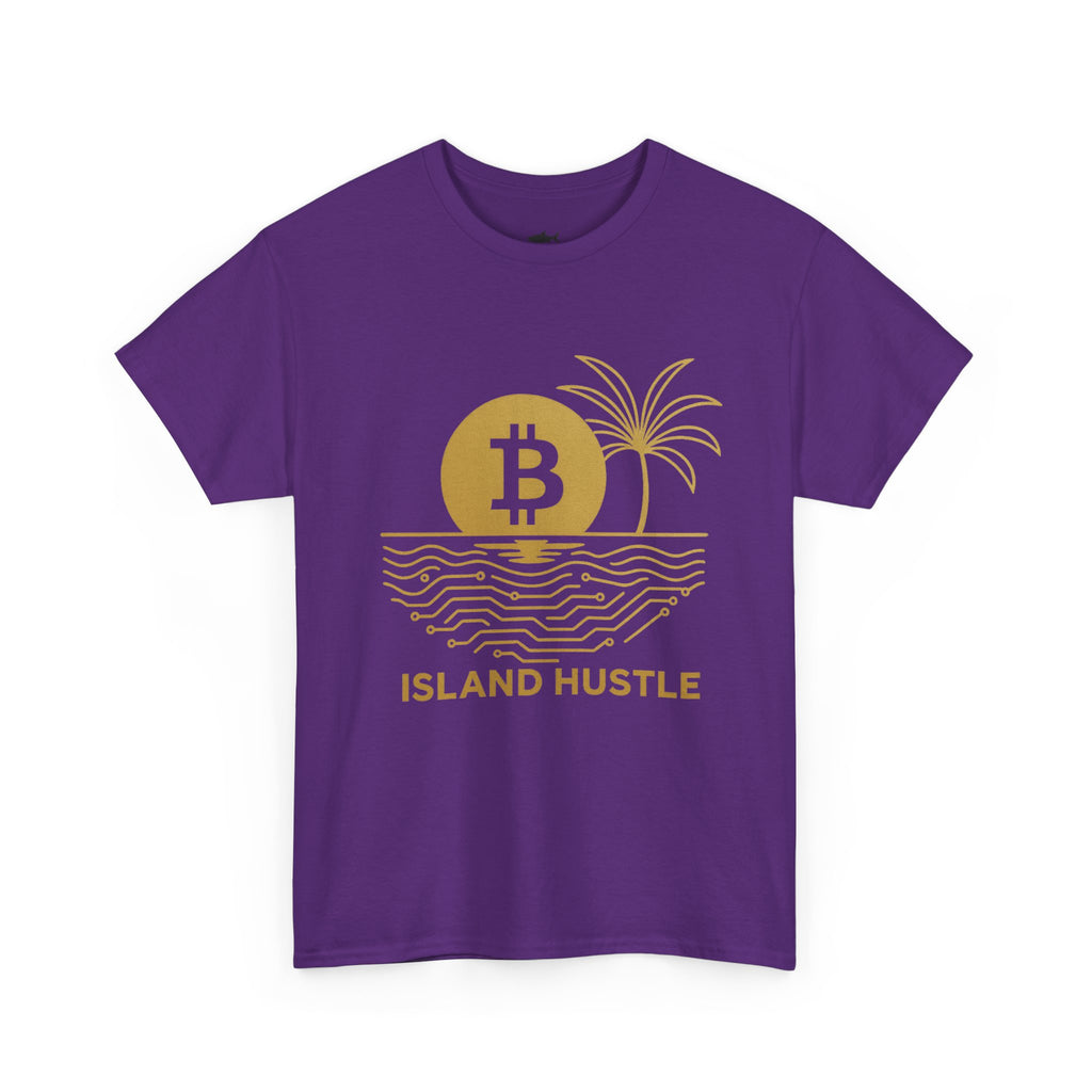 Island Hustle Bitcoin Tee – Crypto Beach Vibes Graphic T-Shirt