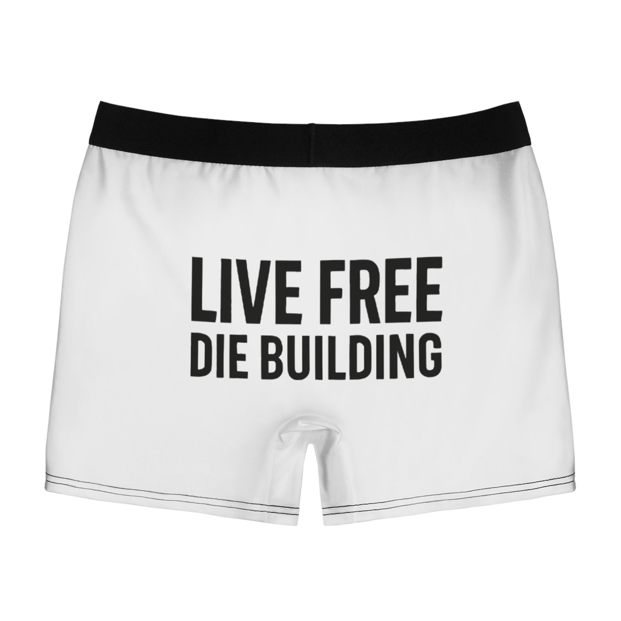 Boxer Briefs — "Live Free Die Building" Graphic with Raised Fist