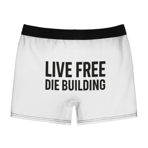 Boxer Briefs — "Live Free Die Building" Graphic with Raised Fist