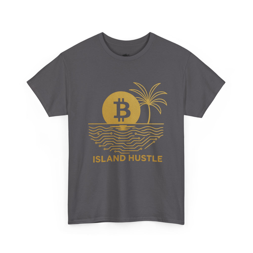 Island Hustle Bitcoin Tee – Crypto Beach Vibes Graphic T-Shirt