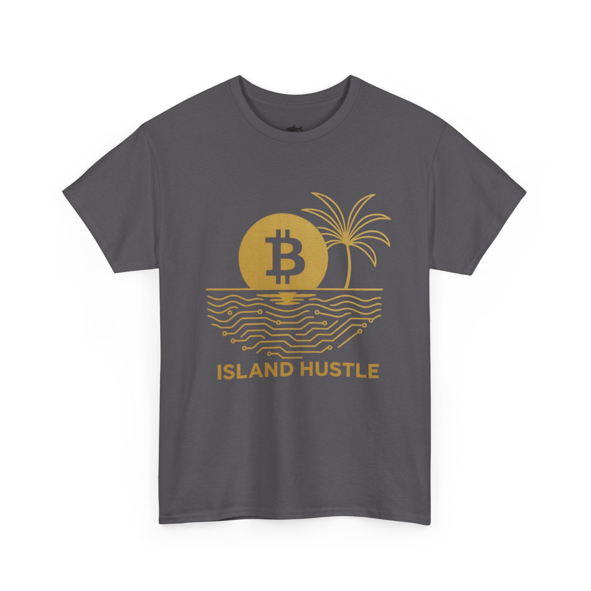 Island Hustle Bitcoin Tee – Crypto Beach Vibes Graphic T-Shirt
