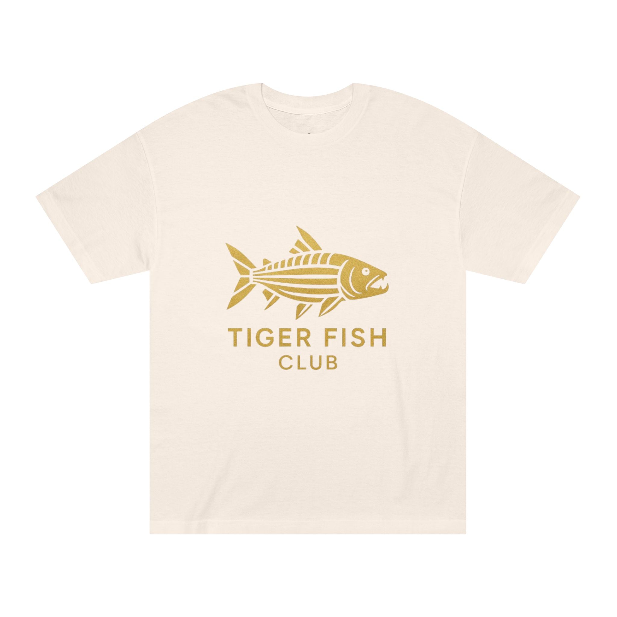 Tiger Fish Club Tee — Gold Fishing Graphic T-Shirt