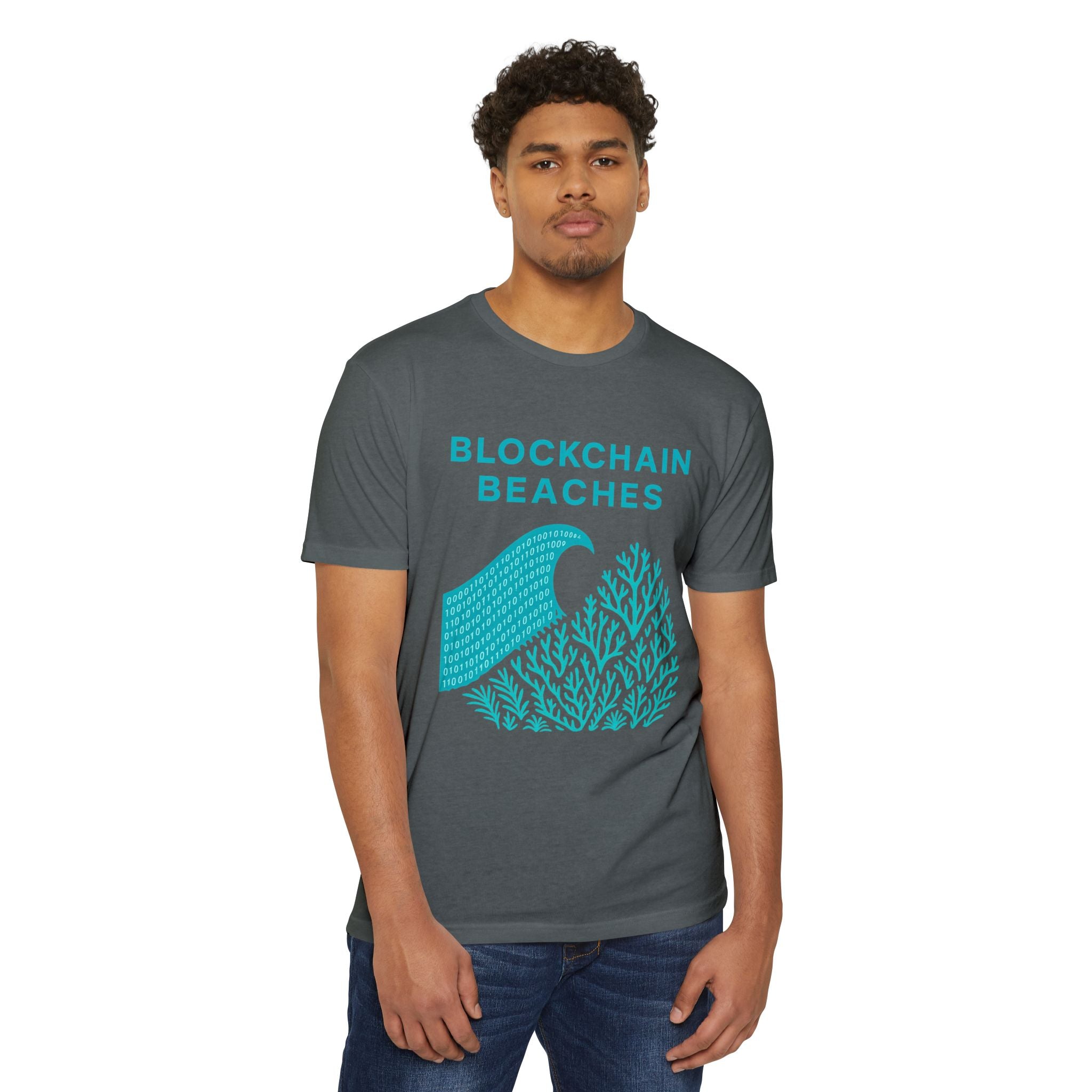 Ocean Wave & Coral Graphic T-Shirt — Coastal Surf Beach Tee