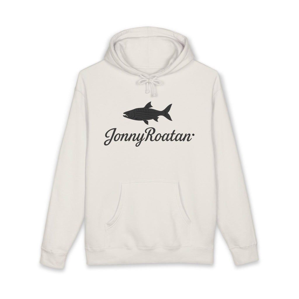 JonnyRoatan Shark Hoodie — "Live Free Die Building" Graphic Sweatshirt