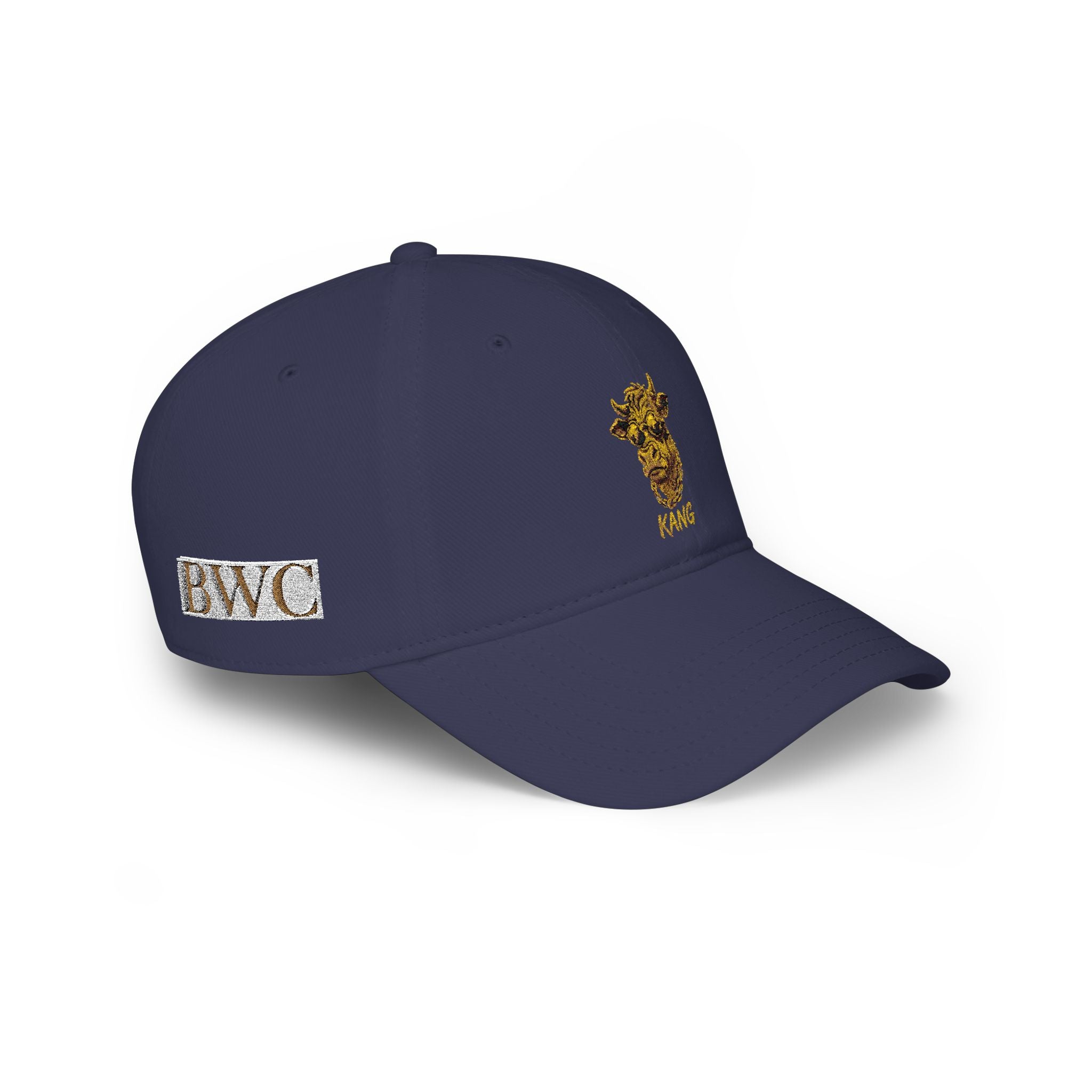 Low Profile Cap — Gold Leopard Cow Embroidered "BWC" Streetwear Hat