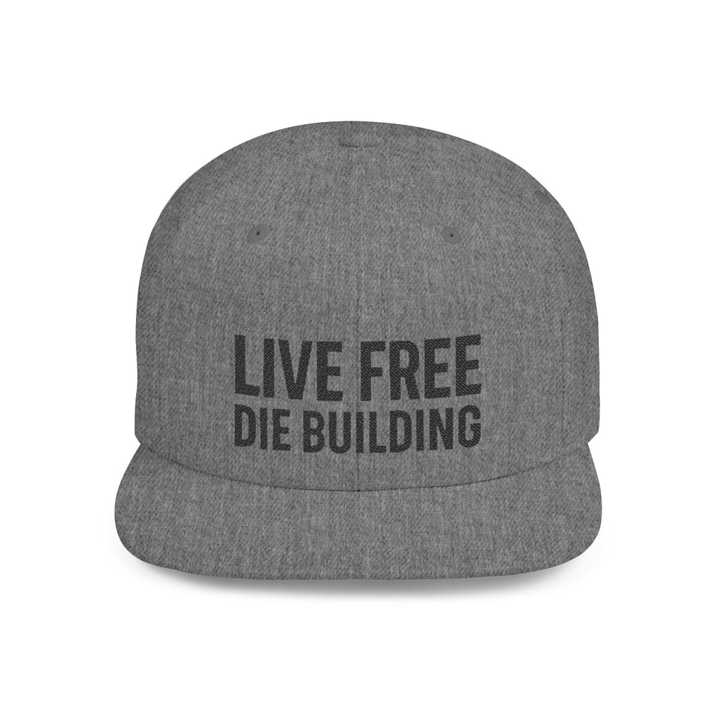 Live Free Die Building Flat Bill Snapback Hat