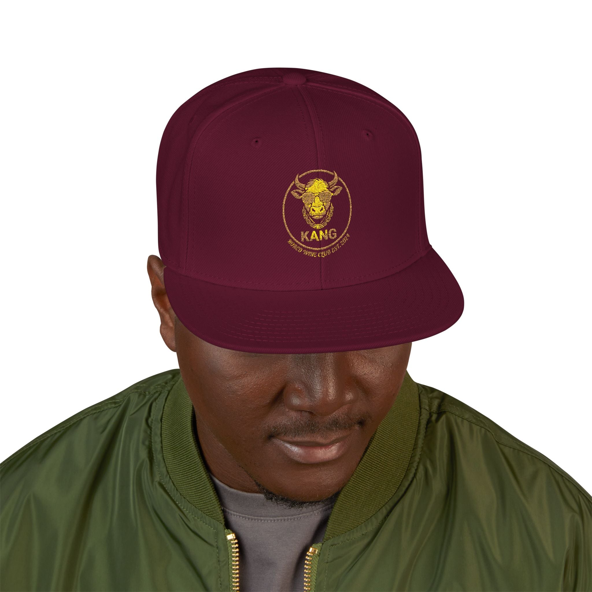 Gold Skull Snapback Hat — Embroidered Sparkle Streetwear Cap