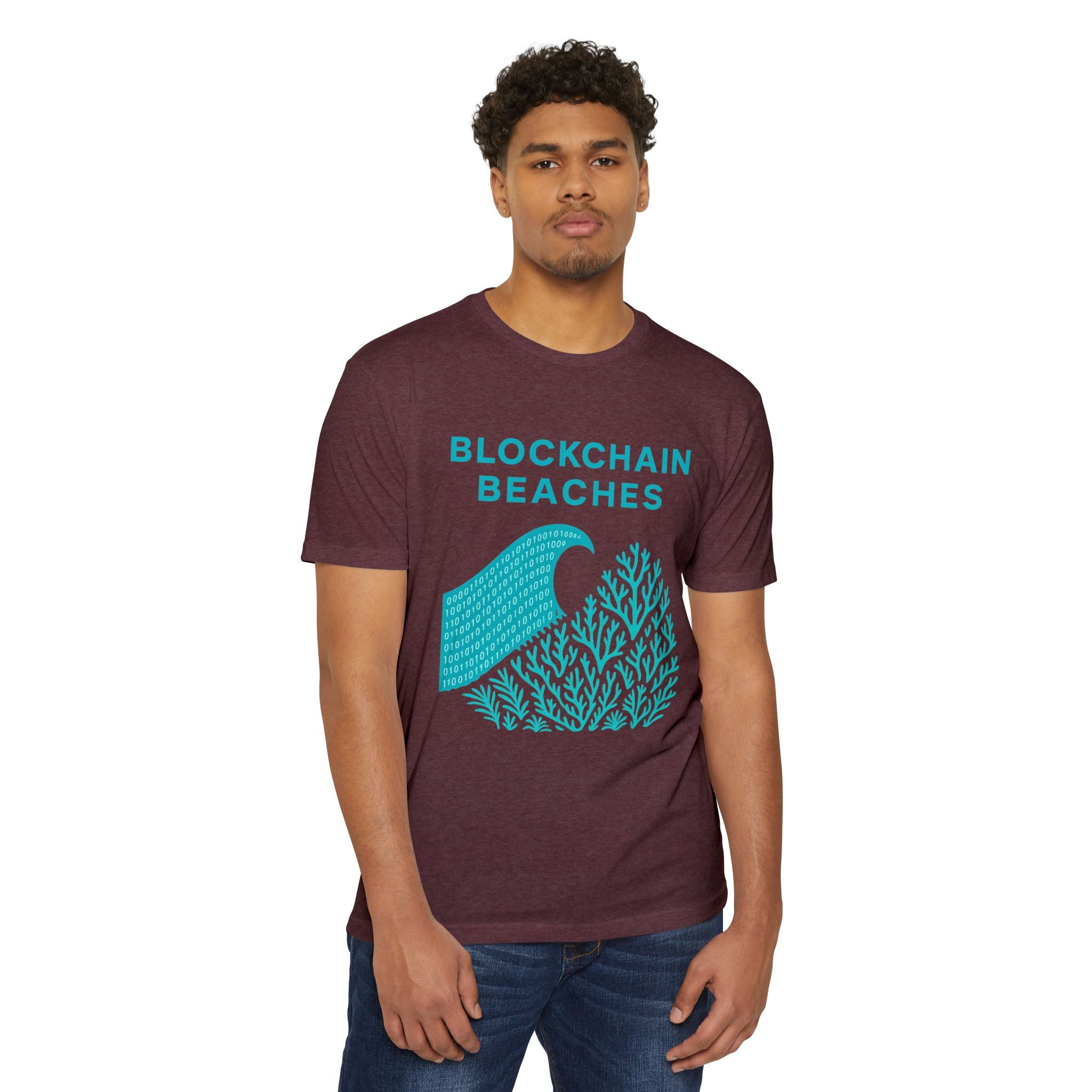 Ocean Wave & Coral Graphic T-Shirt — Coastal Surf Beach Tee