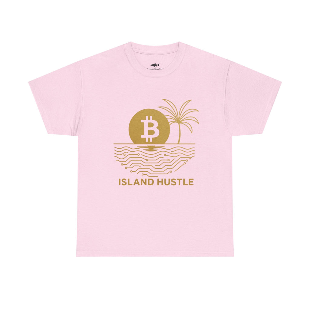 Island Hustle Bitcoin Tee – Crypto Beach Vibes Graphic T-Shirt