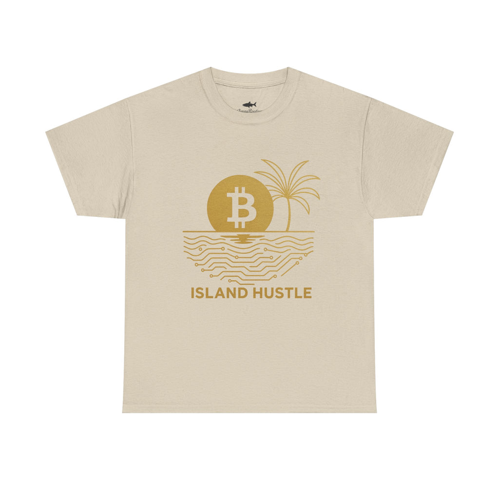 Island Hustle Bitcoin Tee – Crypto Beach Vibes Graphic T-Shirt
