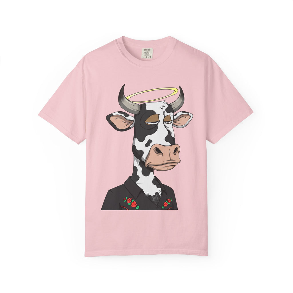 Cow Graphic T-Shirt — 'KANG' Wine Club Logo & Halo Cow Art
