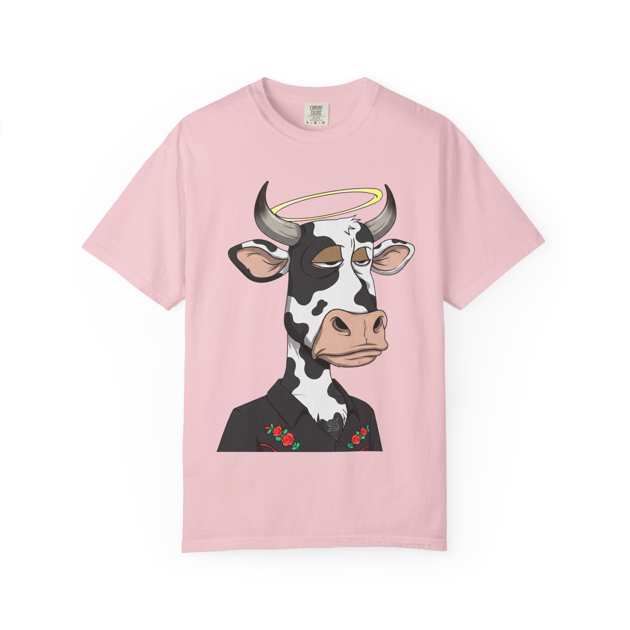 Cow Graphic T-Shirt — 'KANG' Wine Club Logo & Halo Cow Art