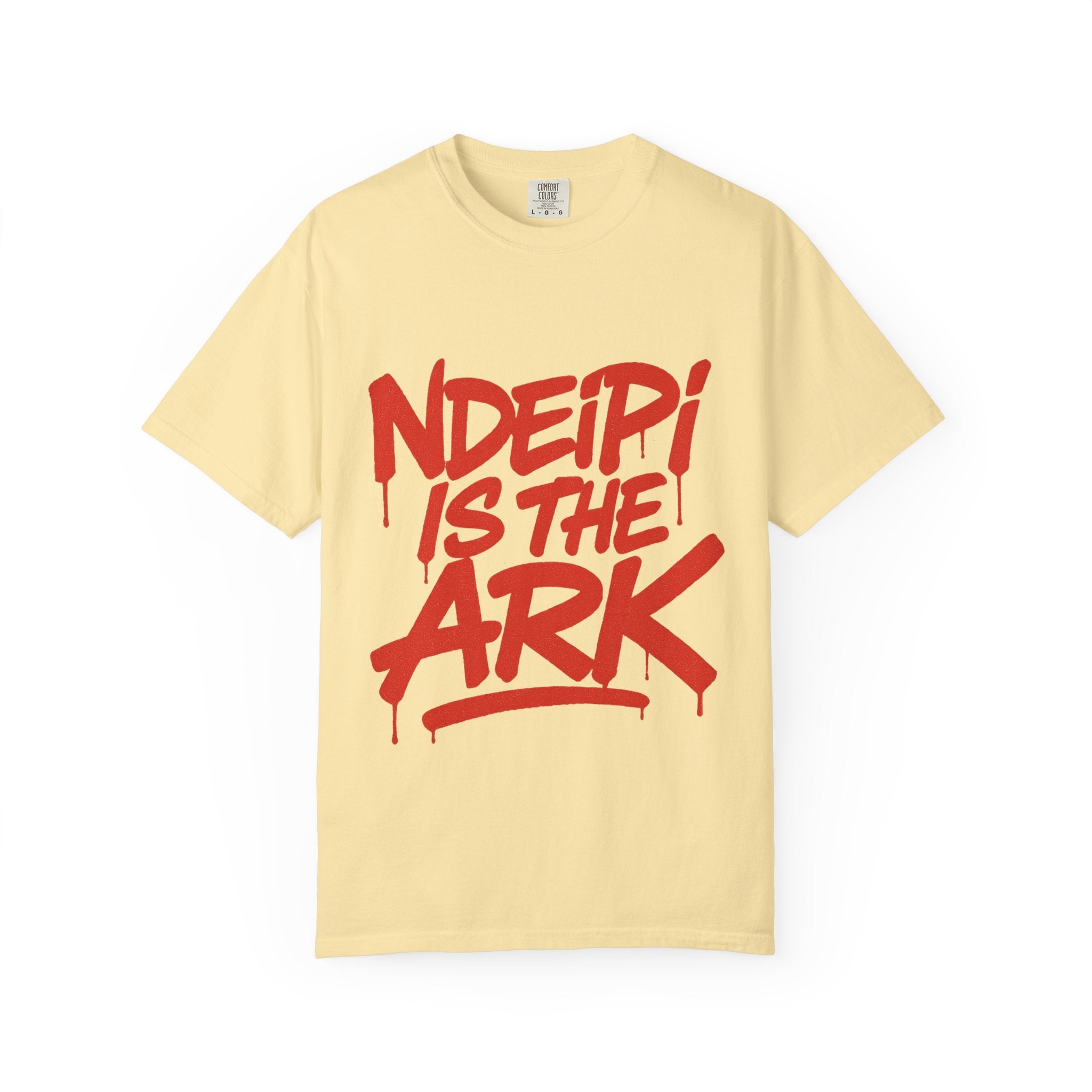 T-Shirt — "NDEIPI IS THE ARK" Red Graffiti Graphic Tee