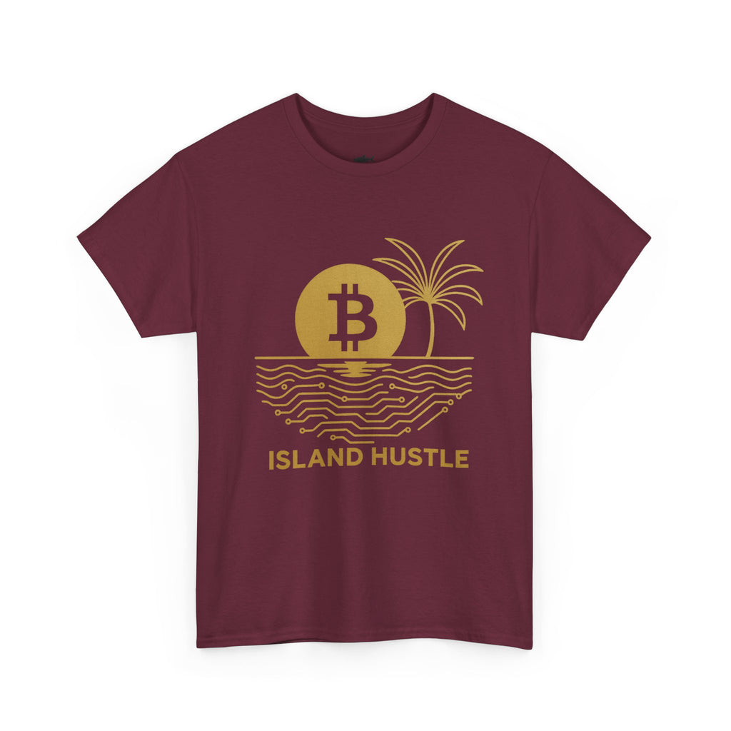 Island Hustle Bitcoin Tee – Crypto Beach Vibes Graphic T-Shirt
