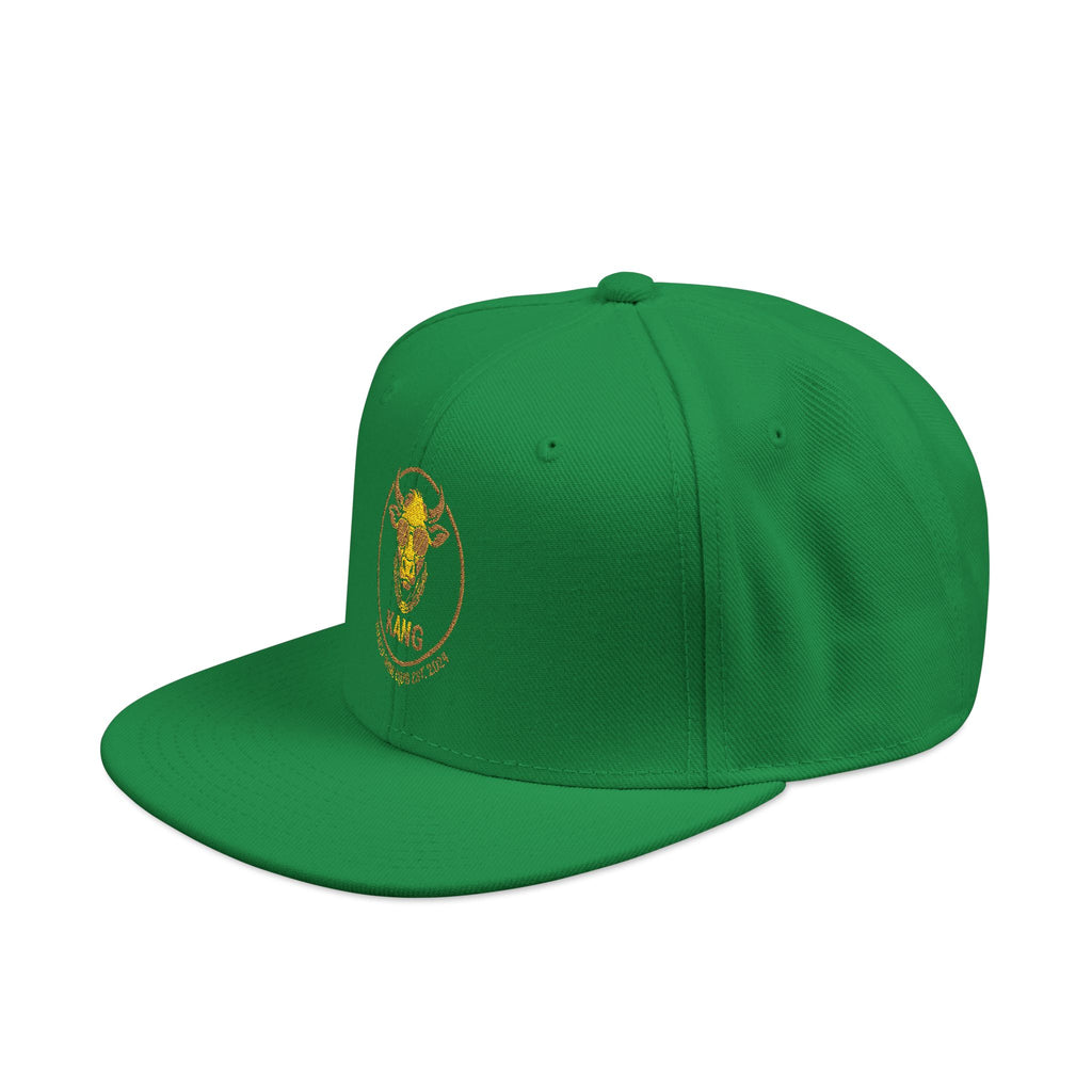 Gold Skull Snapback Hat — Embroidered Sparkle Streetwear Cap
